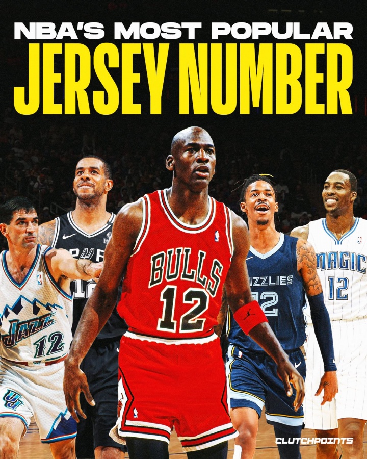 NBA历史上被穿过最多的号码是12号 乔丹也曾穿过一次&还爆砍49分
